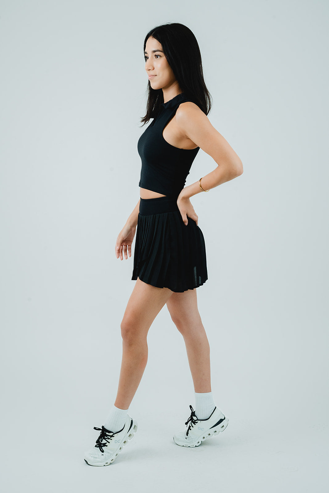 Falda play plisada negra