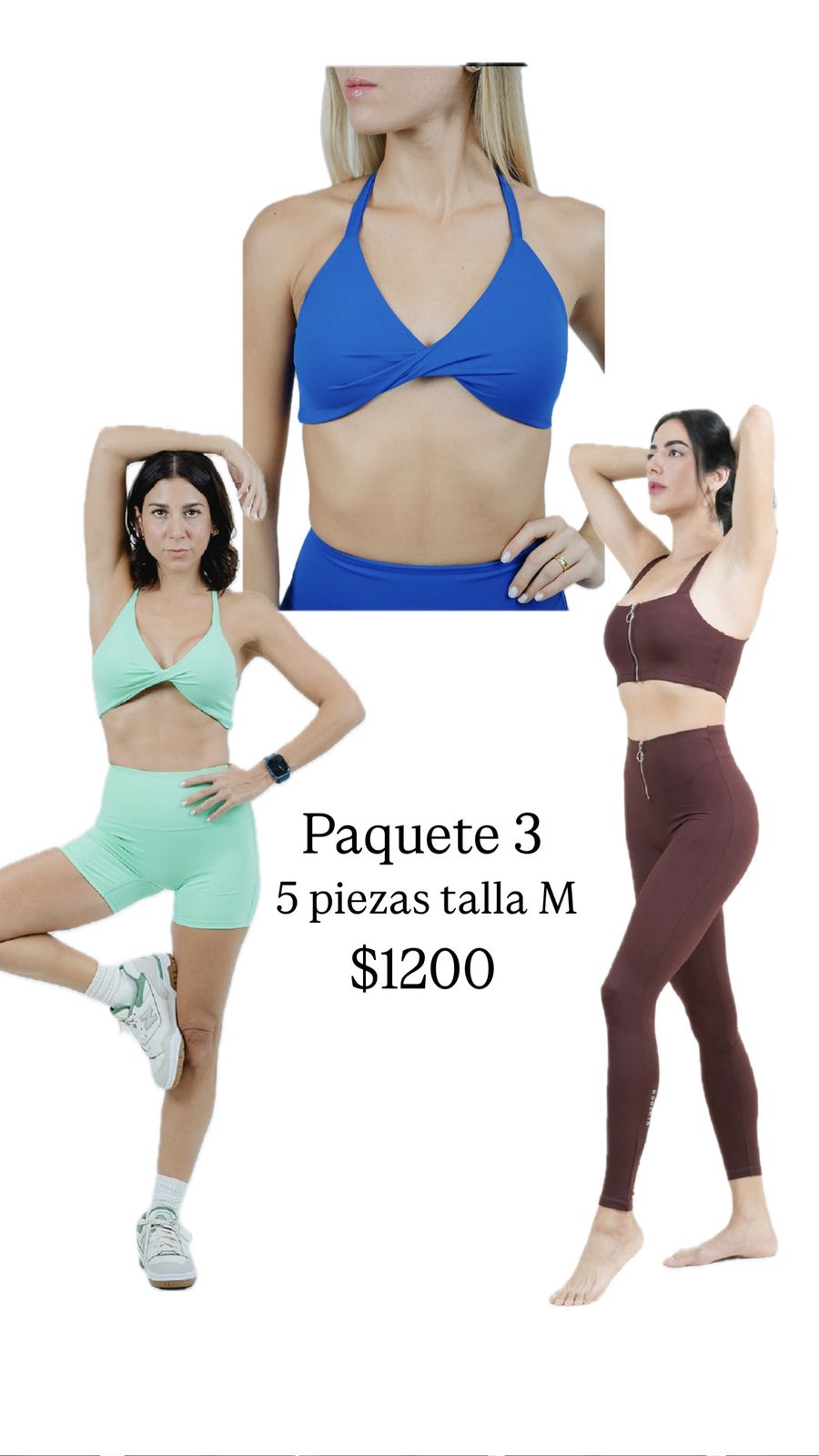 Paquete 3 $1200 5 piezas Talla M