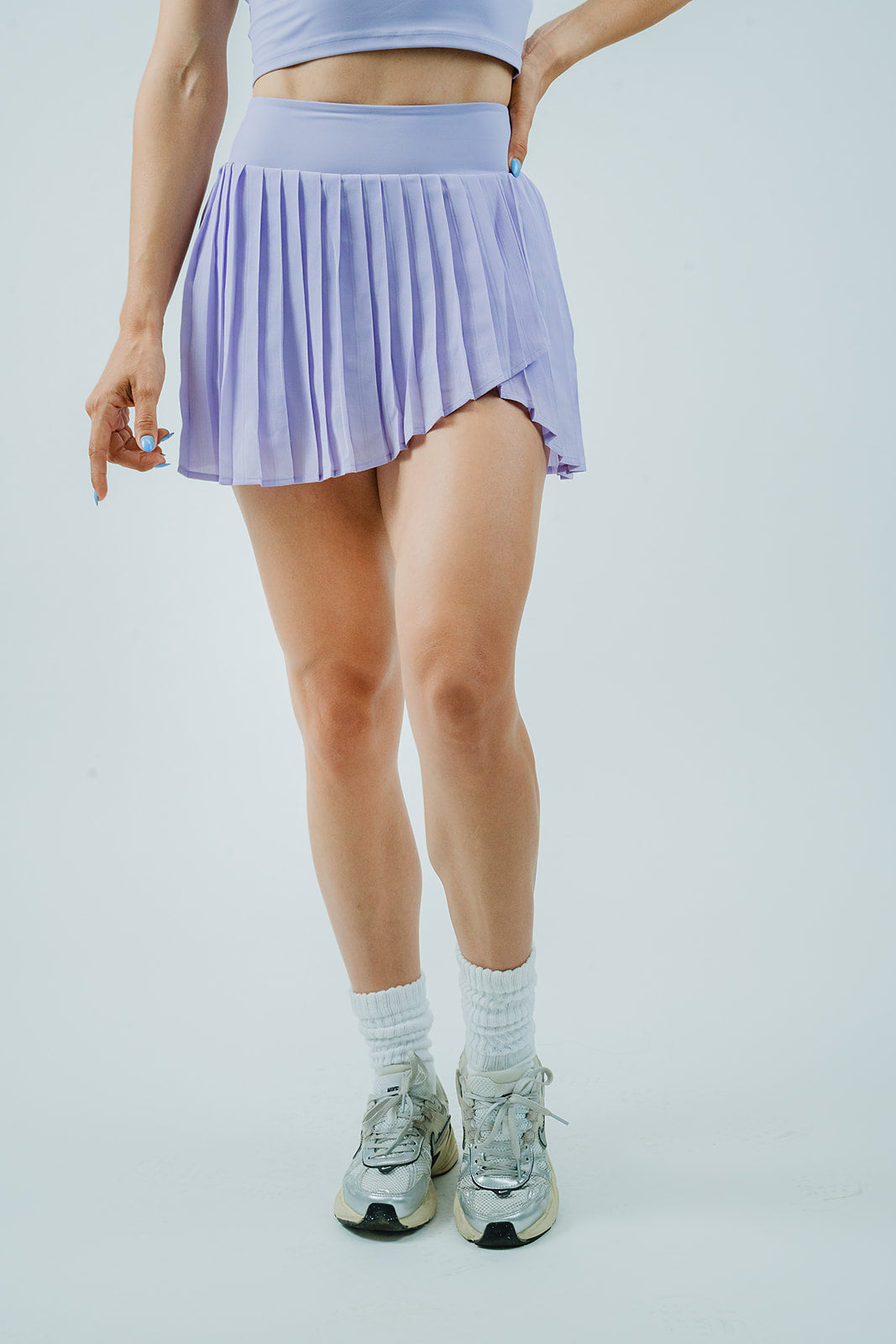 Falda play plisada lavanda