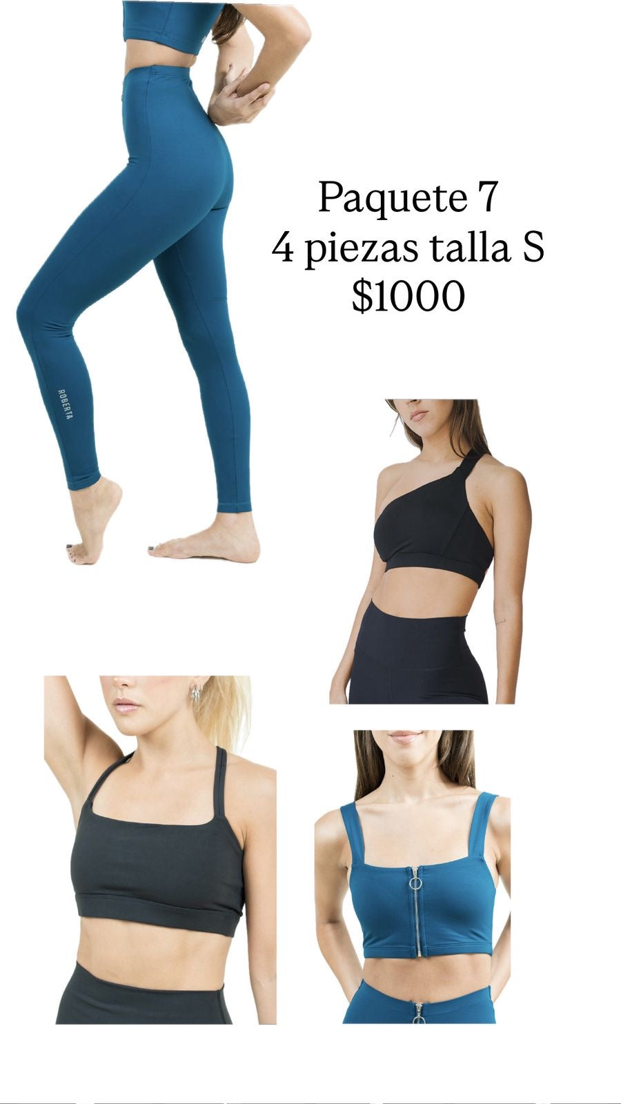 Paquete 7 $1000 4 piezas Talla S