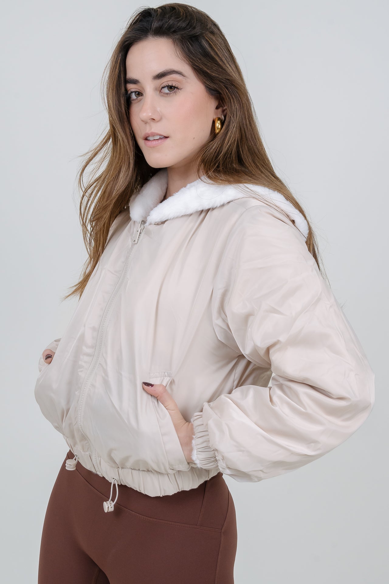 Chaqueta Reversible Cream