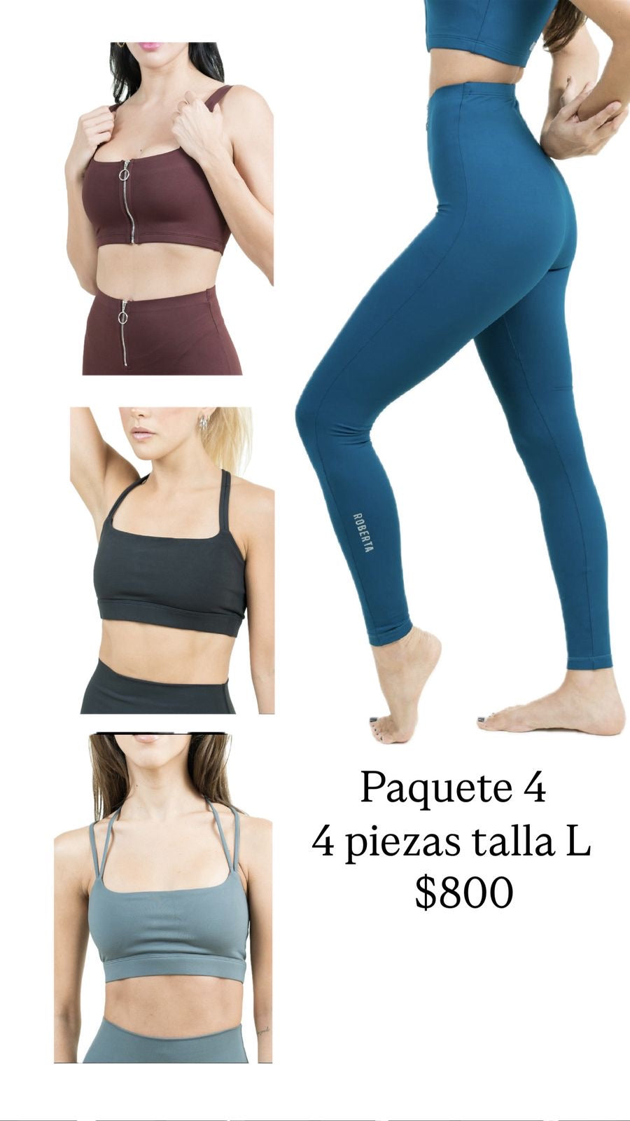 Paquete 4 $800 4 piezas Talla L