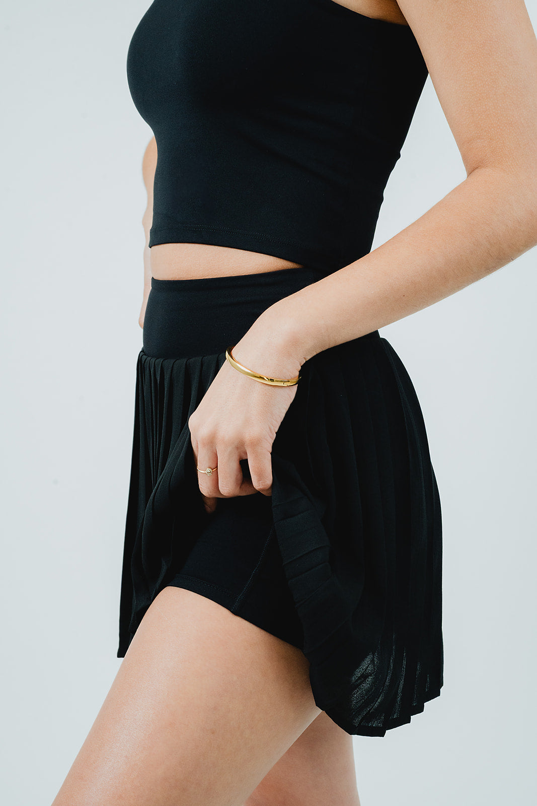 Falda play plisada negra