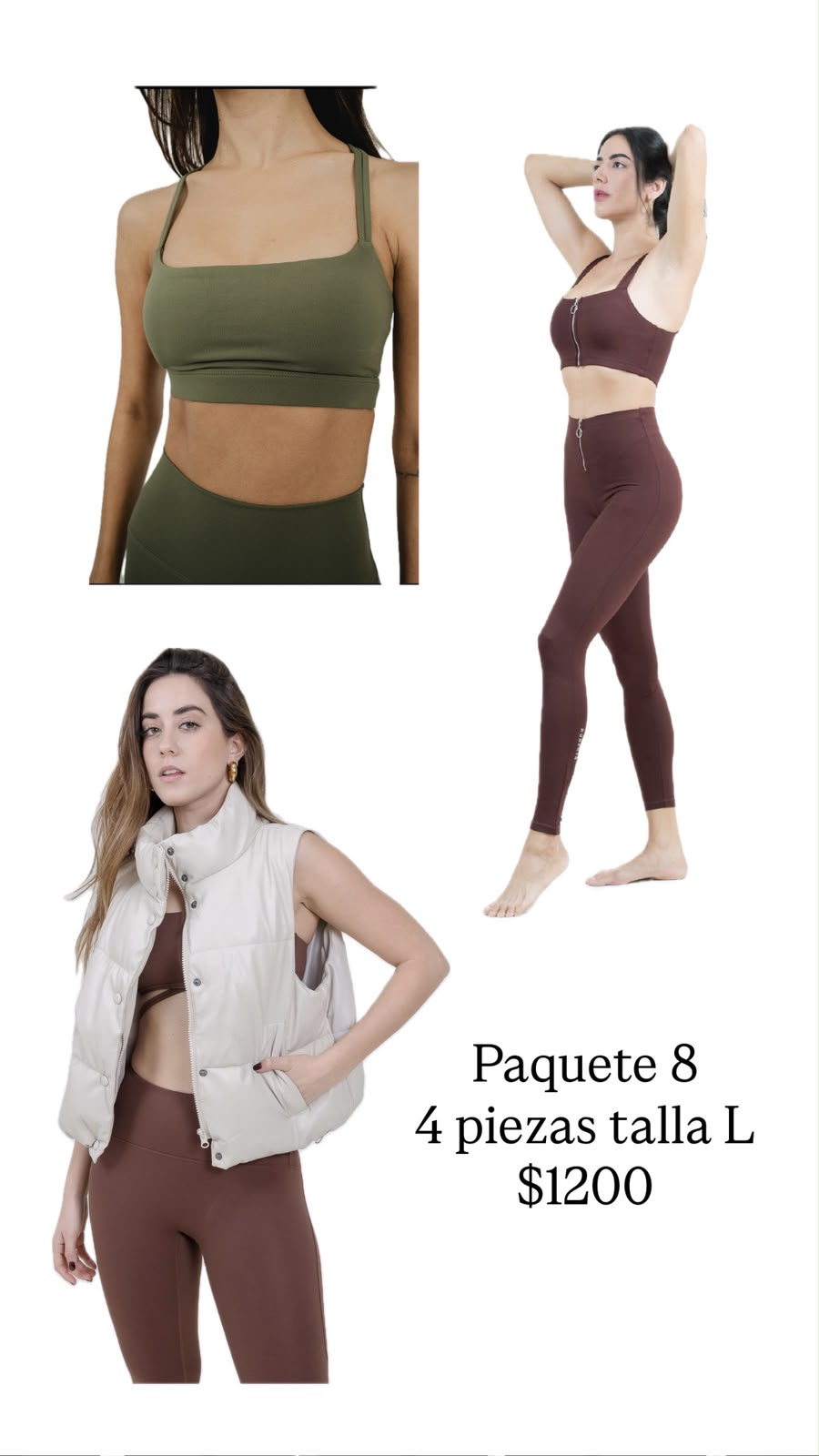 Paquete 8 $1200 4 piezas talla L