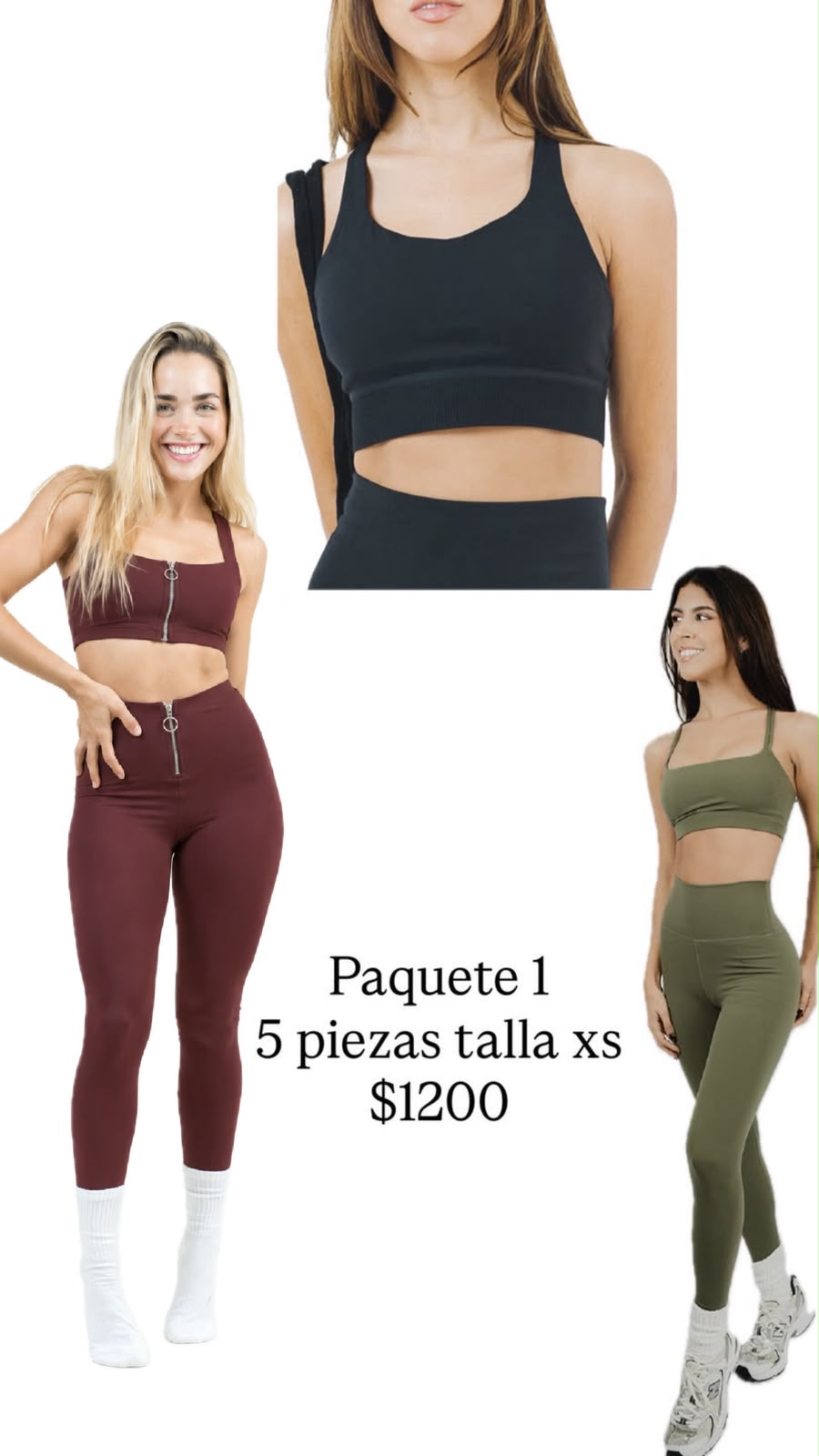 Paquete 1$1,200 5 piezas Talla XS