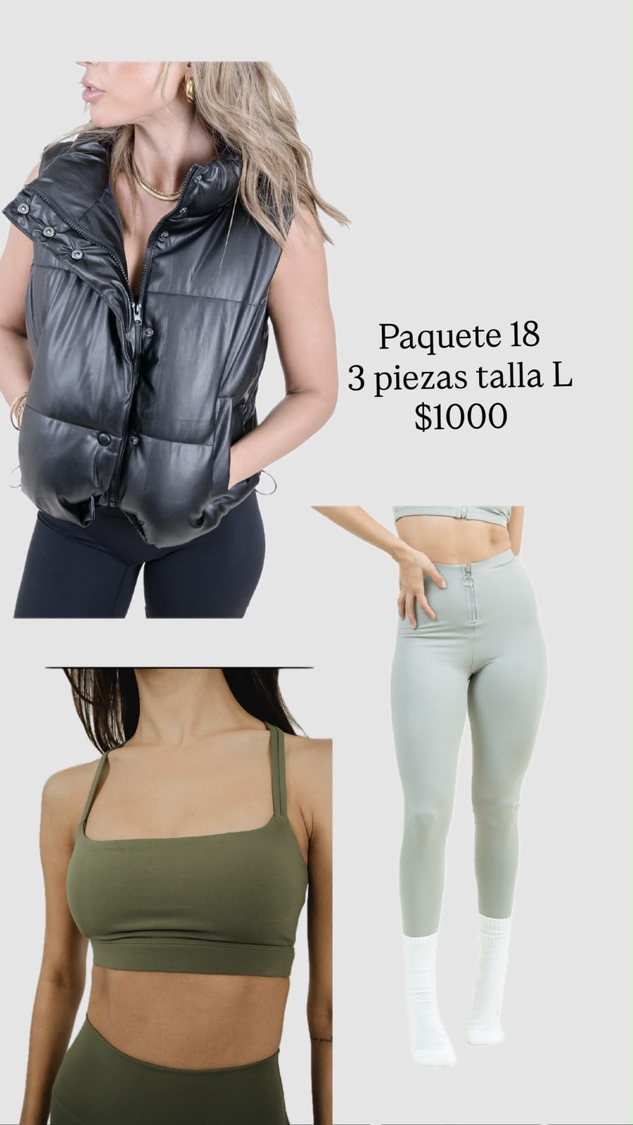 Paquete talla L $1,000 3 piezas
